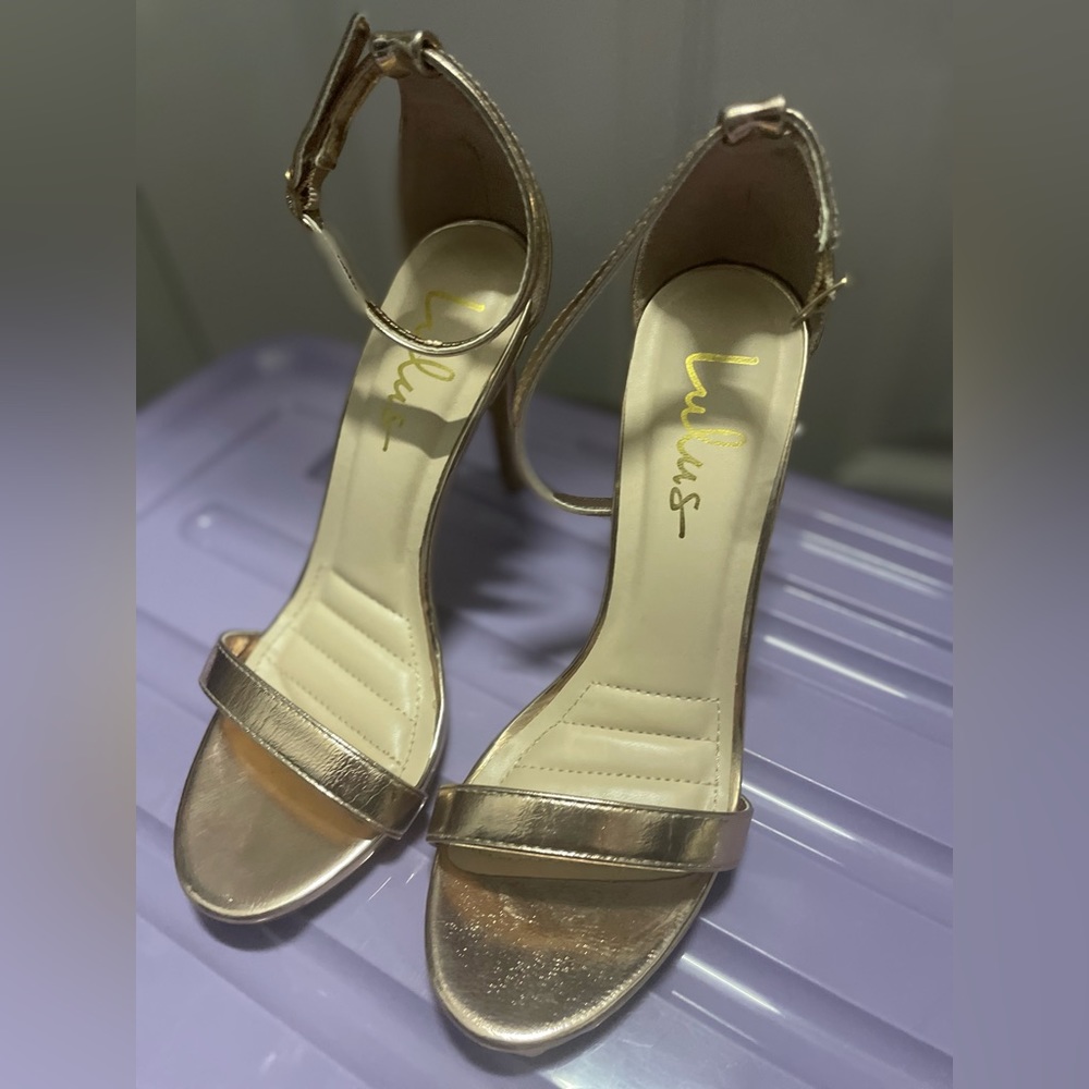 Rose gold high heels Lulus